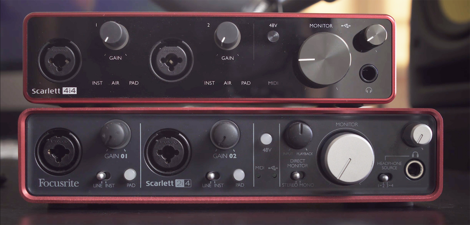 Focusrite Scarlett Gen2 2i4 and Gen3 4i4