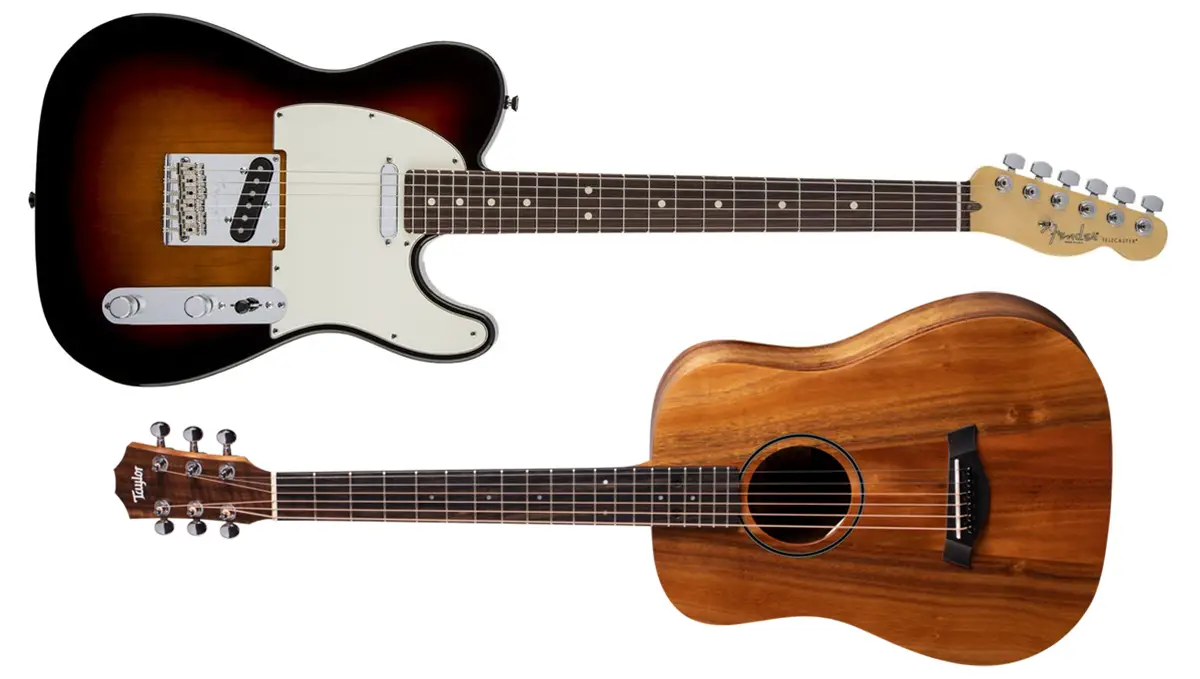 Fender telecaster and Baby Taylor
